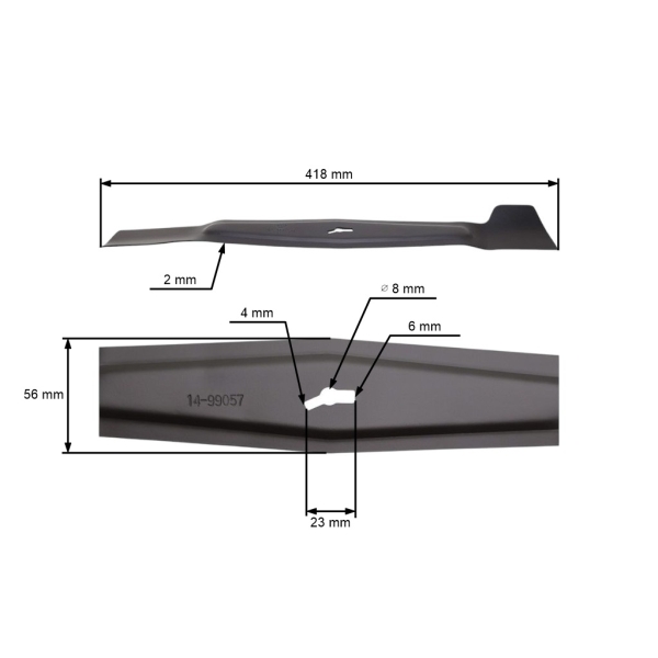 Mähmesser 41,8 cm (16") für Elektromäher Einhell Castorama MacAlister (OEM GM20BX.00.11)