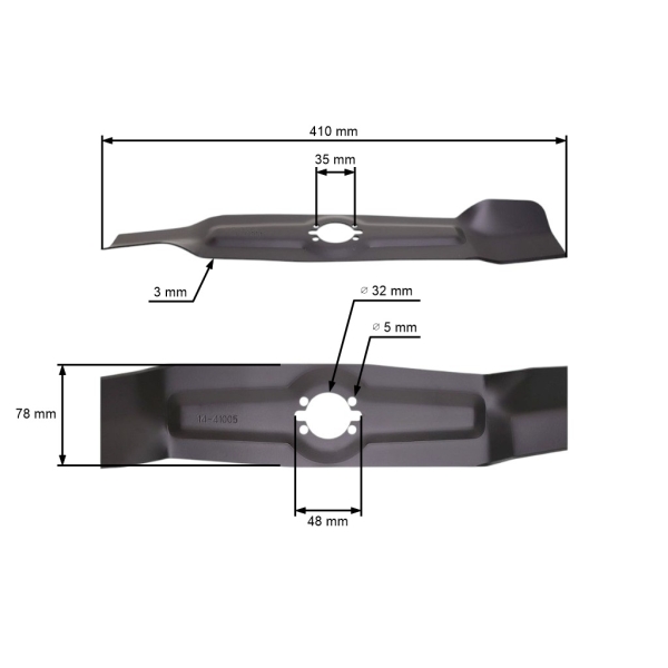 Mähmesser 41 cm (16") für Wolf Mäher (OEM 171041)