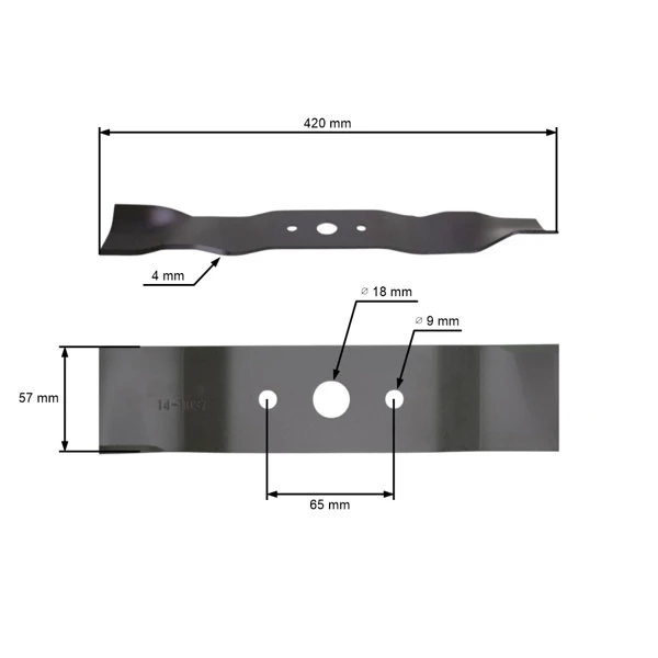 Mähmesser 42 cm (16,5") Rechts für Gartentraktoren Castelgarden Alpina BT84 Stiga Estate 2084 3084 3084H (82004360/0, 182004360/0)