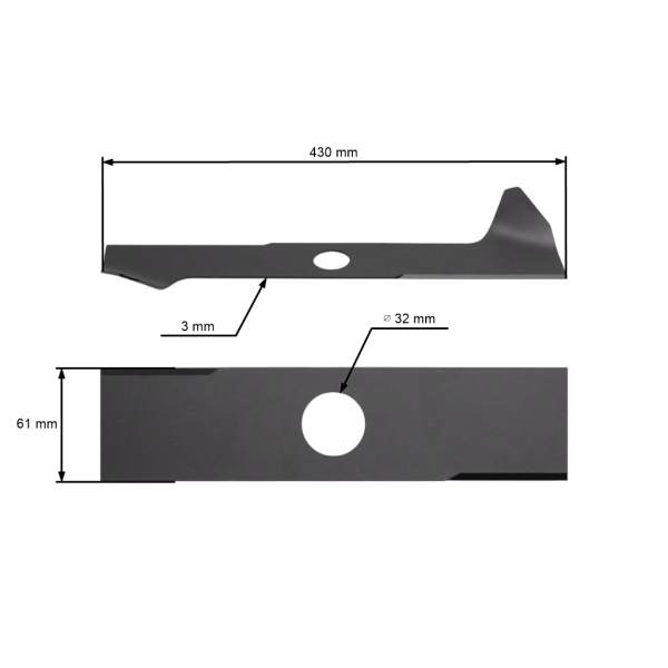 Mähmesser 43 cm (17") für John Deere Sabo Rasenmäher (OEM SAA15166)