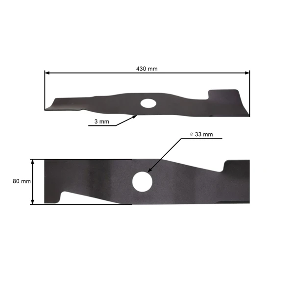 Mähmesser 43 cm (17") mit Aufsatz für Sandri Garden Queen Garden Rasenmäher (OEM 200550 300550)