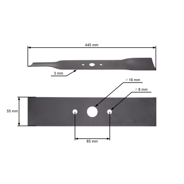 Mähmesser 44,5 cm (17") für Agroma Megagroup Rasenmäher (OEM 270012010)