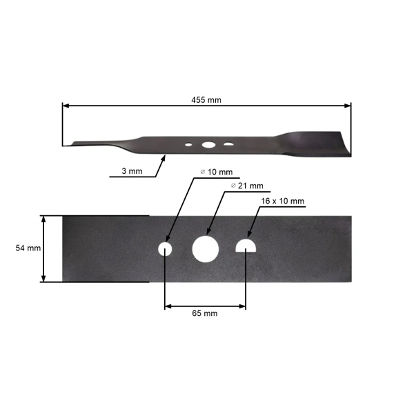 Mähmesser 45,5 cm (18") für NAC Einhell N1F-460JS Rasenmäher (OEM 3405620 N1F460-036)