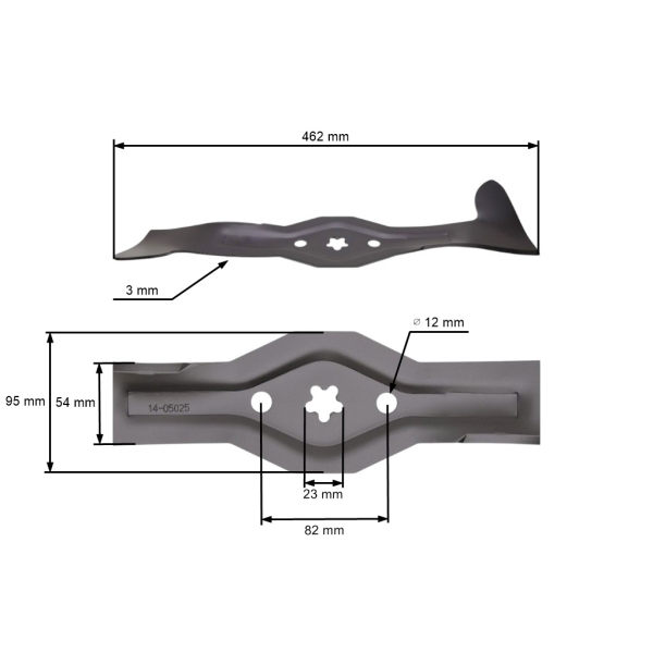 Mähmesser 46,2 cm (18") links mit Pickel für Husqvarna Jonsered Partner McCulloch Poulan Weedeater Gartentraktoren (OEM 532186385)