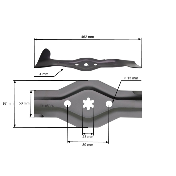 Mähmesser 46,4 cm (18") Recht mit der Sammlung für Husqvarna Jonsered Partner McCulloch Poulan Weedeater Gartentraktoren (OEM 532186386)