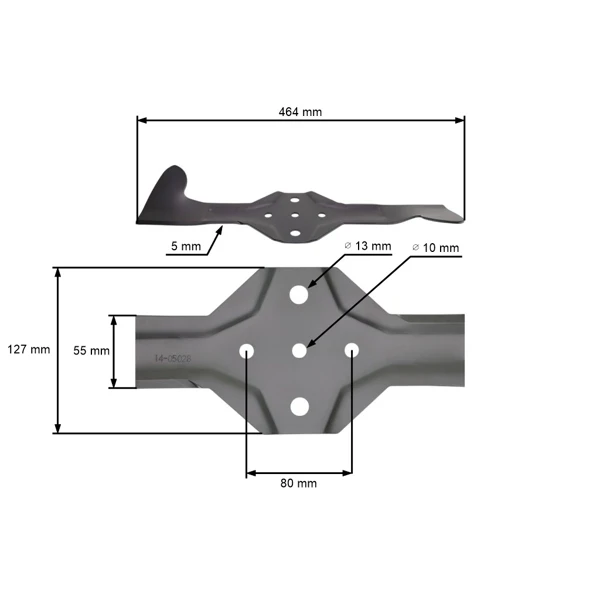 Mähmesser 46,4 cm (18") Rechts für Husqvarna Jonsered Partner McCulloch Poulan Weedeater Gartentraktoren (OEM 532186388)