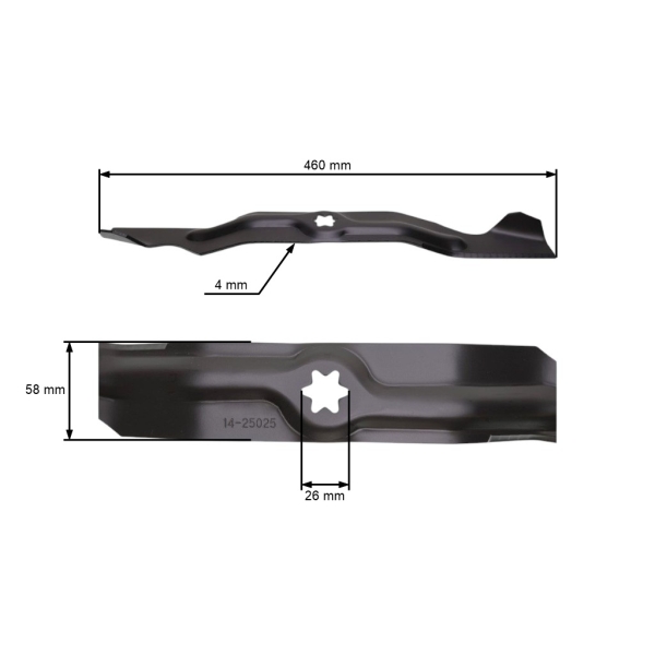 Mähmesser 46 cm (18") für Gartentraktoren MTD Cub Cadet Gutbrod Massey Ferguson Yardman (OEM 942-04053A 942-04053 742-04053A 742-04053)