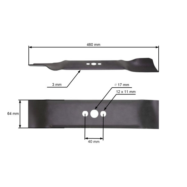 Mähmesser 46 cm (18") für Husqvarna Flymo Partner Gardena McCulloch Erma Marazzni (OEM 581188910 531205072 531211017 531211652)
