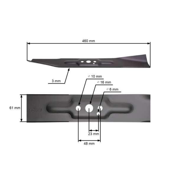Mähmesser 46 cm (18") für Rasenmäher Hortmasz Castorama Grass Performance (OEM 614-067 614067)