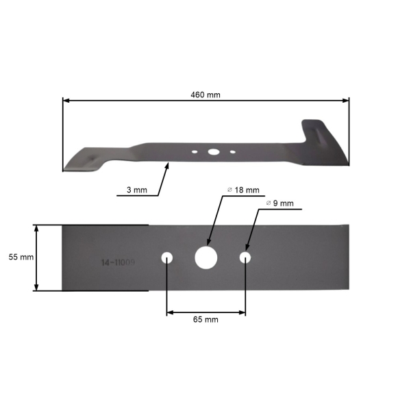 Mähmesser 46 cm (18") links für Castelgarden Gartentraktor (OEM SB82004344/0 1136-0458-01)
