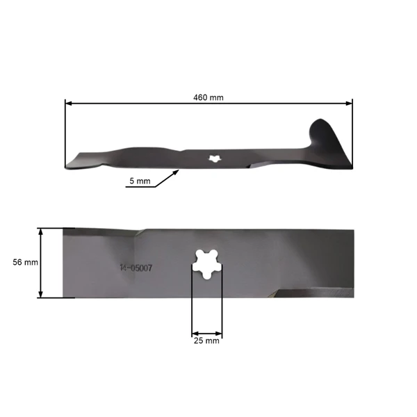 Mähmesser 46 cm (18") links mit Sammlung für Gartentraktoren Husqvarna Partner McCulloch Poulan Jonsered (OEM 532186385 532165560 532426323 532170037)