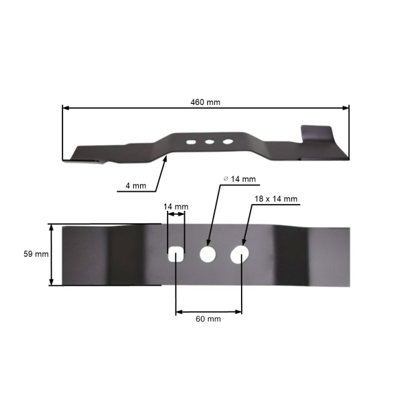 Mähmesser 46 cm (18") mit Sammlung für Rasenmäher NAC Krysiak Vega Ursus Hyundai