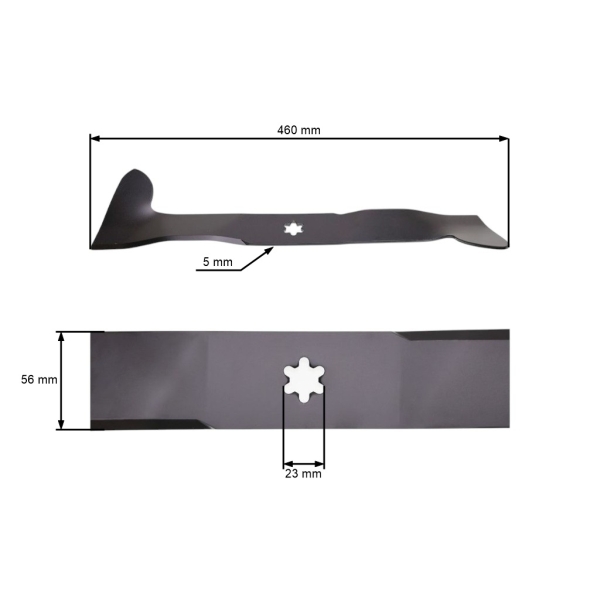 Mähmesser 46 cm (18") Recht mit der Sammlung für Gartentraktoren Husqvarna Partner McCulloch Poulan Jonsered (OEM 532165561 532426322 532170038)