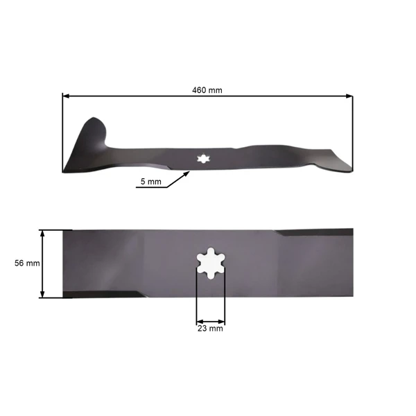 Mähmesser 46 cm (18") Recht mit der Sammlung für Gartentraktoren Husqvarna Partner McCulloch Poulan Jonsered (OEM 532165561 532426322 532170038)