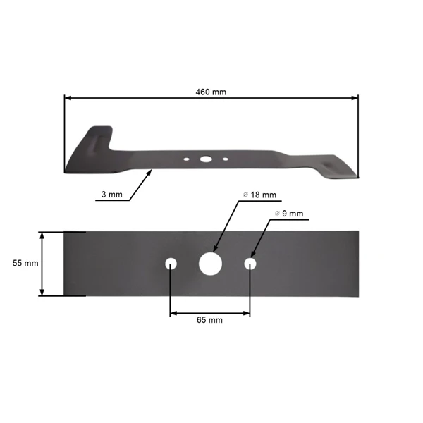 Mähmesser 46 cm (18") rechts für Castelgarden Gartentraktoren (OEM SB82004345/0 1136-0459-01)