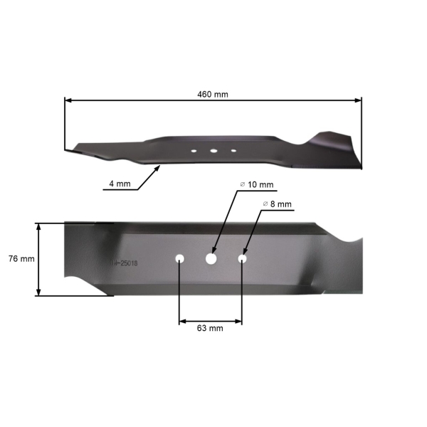 Mähmesser 46 cm (18") Seitenwurf für Gartentraktoren MTD Brill Columbia Gutbrod Yardman Agria Bauhaus Floraself Mastercut (OEM 742-0496 742-0496A 942-0496)