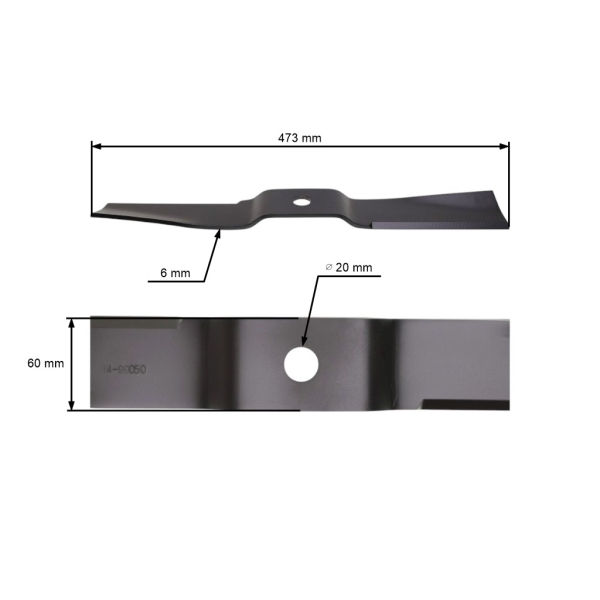 Mähmesser 47,3 cm (19") für Iseki SSM 54 SF 200 SF 310 Gartentraktoren (OEM 8657-306-003-00)