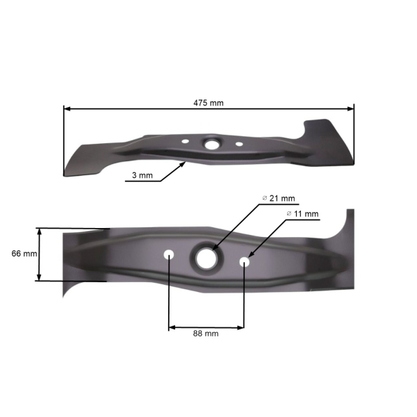 Mähmesser 47,5 cm (18") für Rasenmäher Honda HRB475 HRB476 HR475 HRG476C (OEM 72511-VEO-741 72511-VEO-740 72511-VE0-N00)