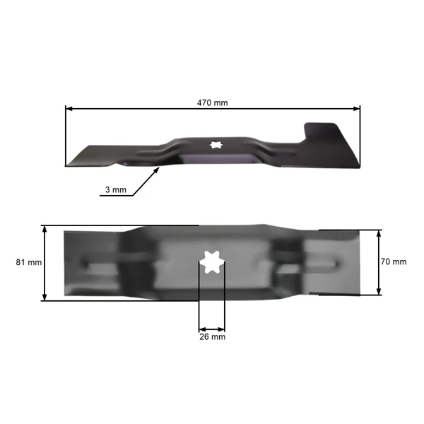 Mähmesser 47 cm (18") links für Gartentraktoren MTD (OEM 742-04021A 742-0673 742-0659 742-04021)