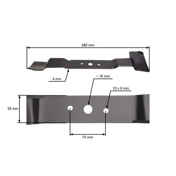 Mähmesser 48,5 cm (19") links für Stihl Viking MT 5097.0 Gartentraktoren (OEM 61607020100)