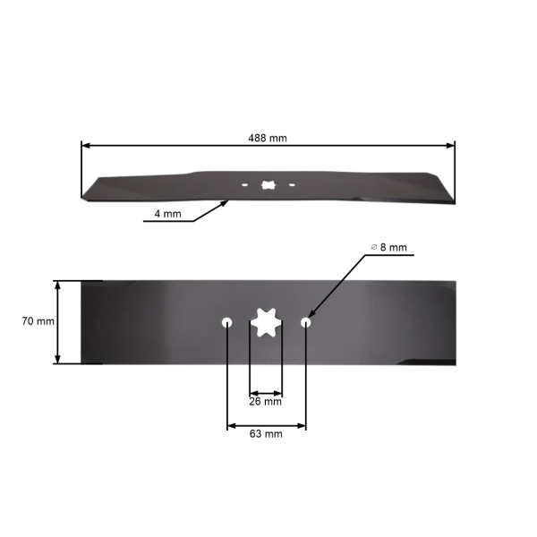 Mähmesser 48,8 cm (19") für MTD Gartentraktoren (OEM 742-04084 742-0675)