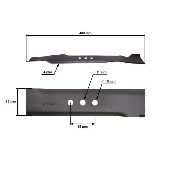 Mähmesser 48 cm (19") für Murray Snapper Simplicity Rasenmäher (OEM 700162 880638BZYP 880638 880638YP)