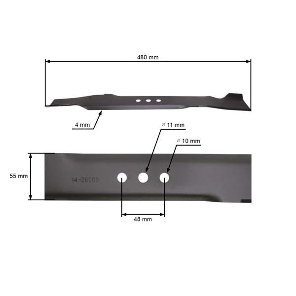 Mähmesser 48 cm (19") für Murray Snapper Simplicity Rasenmäher (OEM 700162 880638BZYP 880638 880638YP)