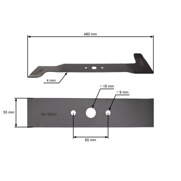 Mähmesser 48 cm (19") mit Auffangschale für Rasenmäher Castel Garden McCulloch (OEM 81004366/0 81004370/0 81004395/0 81004395/1)