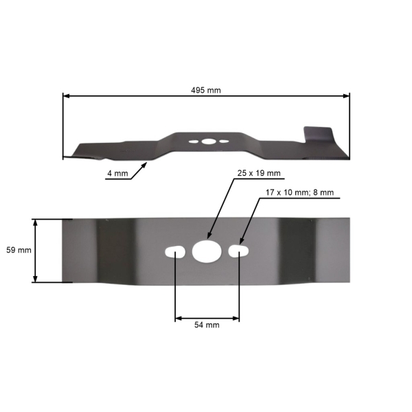 Mähmesser 49,5 cm (18") für NAC Ryobi Rasenmäher (OEM S551H-6-02 70130360S S511H-6-02-CZ)