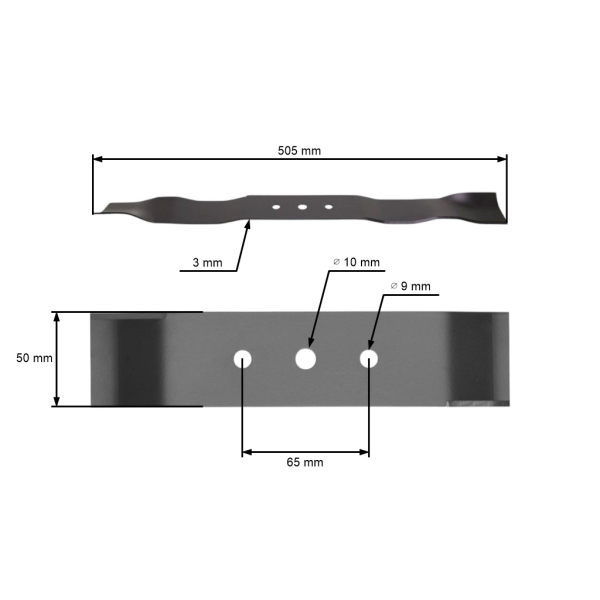 Mähmesser 50,5 cm (20") für Oleo-Mac Efco Marina Victus Rasenmäher (OEM 66.07.0172 66070172 CP053013 33955)