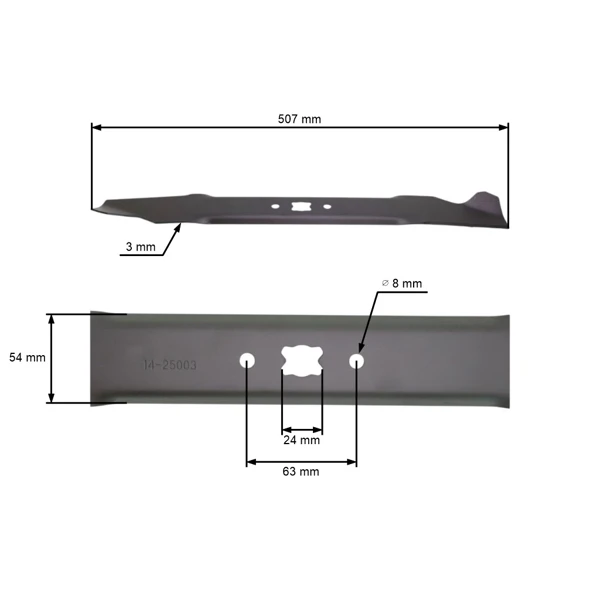 Mähmesser 50,7 cm (20") für MTD Black Line CMI Central Park Gutbrod Lawnflite Mastercut (OEM 742-0640 942-0640)