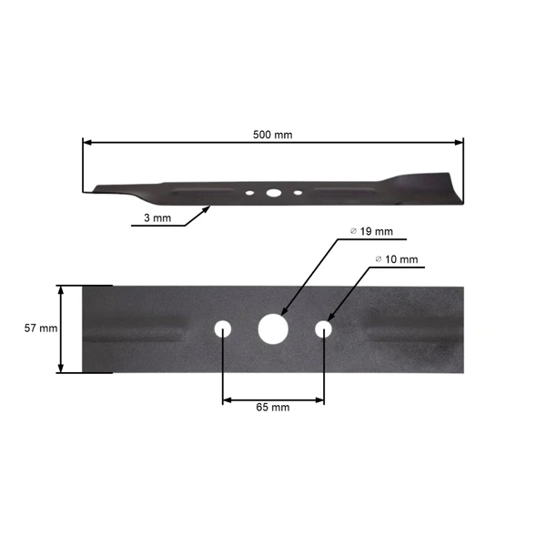 Mähmesser 50 cm (20") für Carmen Rasenmäher (OEM 270012101)