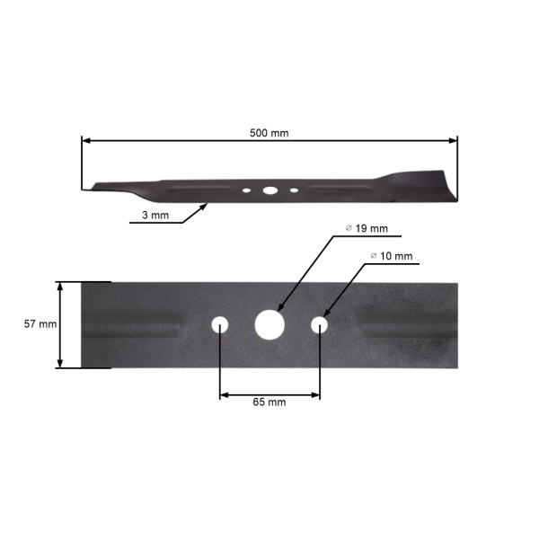 Mähmesser 50 cm (20") für Carmen Rasenmäher (OEM 270012110)