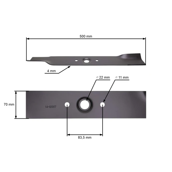 Mähmesser 50 cm (20") für Honda HT3810 K1 HT3813 SA Gartentraktoren (OEM 72512750305 72512-750-305)