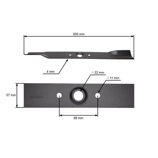 Mähmesser 50 cm (20") für Honda HT3810 K1 HT3813 SA Gartentraktoren (OEM 72513750305 72513-750-305)