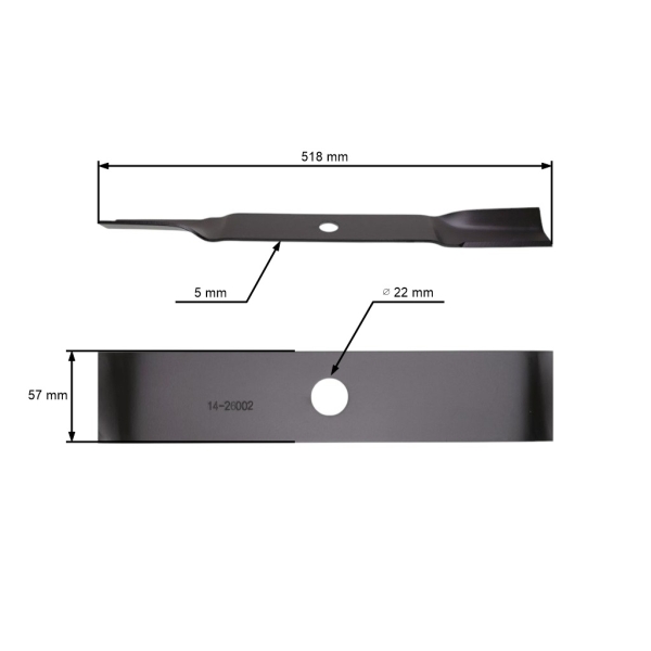 Mähmesser 51,8 cm (20") für Murray Gartentraktoren (OEM 91871E701 91871HT 091871E701MA)