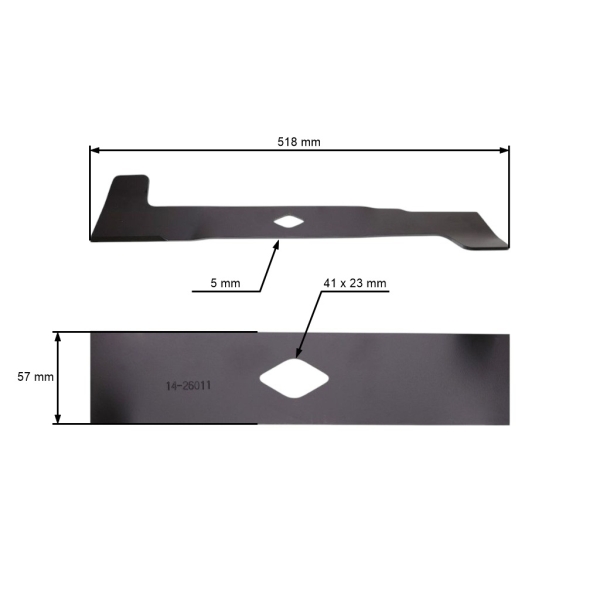 Mähmesser 51,8 cm (20") Rechts für Murray Gartentraktoren (OEM 690500E7001MA 94208MA 94208 95097 690500 690500MA)