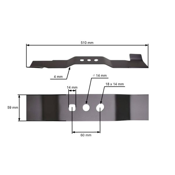 Mähmesser 51 cm (20") mit Sammlung für Rasenmäher NAC Krysiak Vega Ursus Hyundai