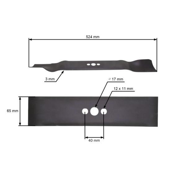 Mähmesser 52,4 cm (21") für Husqvarna Jonsered Partner McCulloch Mäher Erma Hurricane Marazzini (OEM 531207622 531213695)