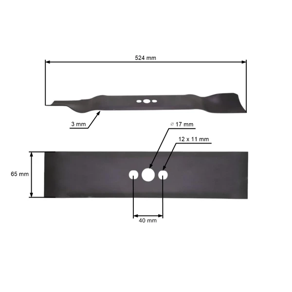 Mähmesser 52,4 cm (21") für Husqvarna Jonsered Partner McCulloch Mäher Erma Hurricane Marazzini (OEM 531207622 531213695)