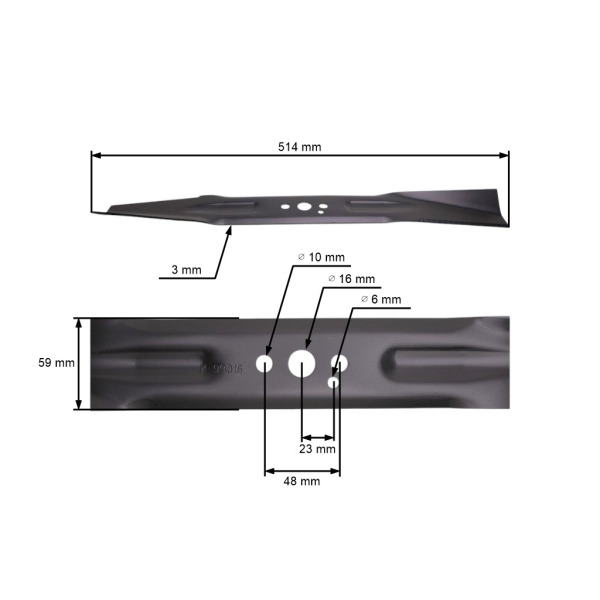 Mähmesser 52,6 cm (21") für Rasenmäher Hortmasz Castorama Grass Performance Mäher Green World Green Technology (OEM 2100005)