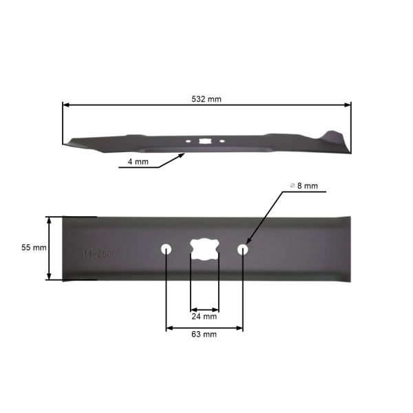 Mähmesser 53,2 cm (21") für MTD Mäher Yardman White Gutbrod Lawnflite Raiffeisen Topflite (OEM 942-0641 742-064)