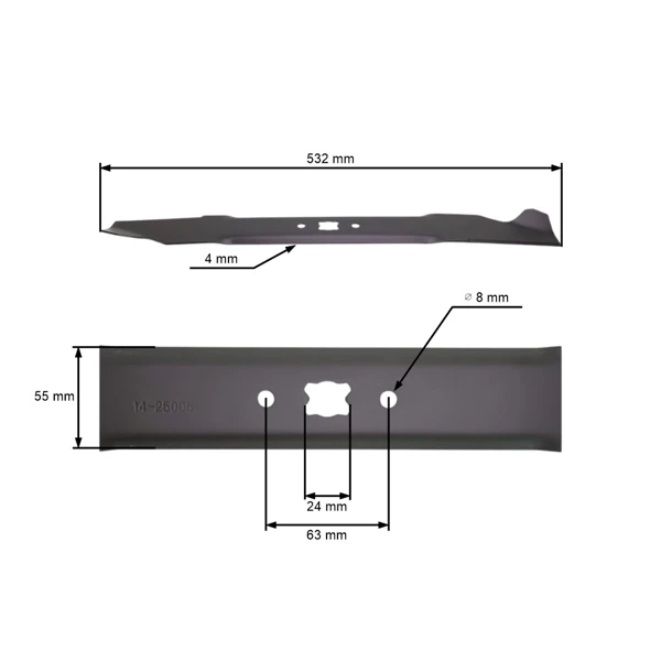 Mähmesser 53,2 cm (21") für MTD Mäher Yardman White Gutbrod Lawnflite Raiffeisen Topflite (OEM 942-0641 742-064)