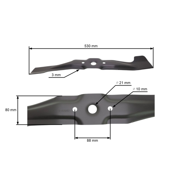 Mähmesser 53 cm (21") für Rasenmäher Honda HRX 537 HRX 537 C1 HRX 537 C2 HRB 535 HRD 536 IZY 53 (OEM 72511-VH7-000)