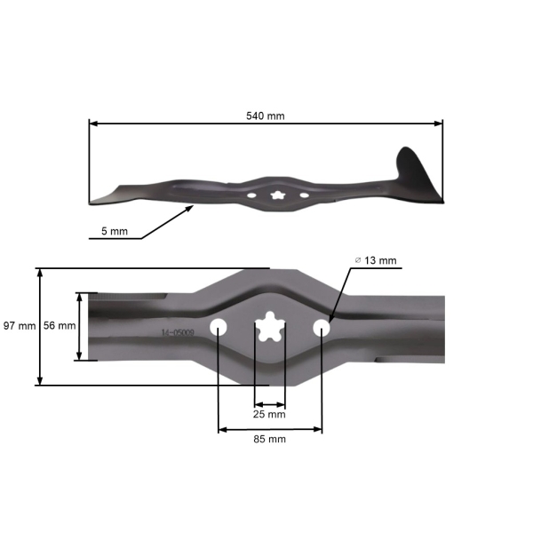 Mähmesser 54 cm (21") für Husqvarna Partner McCulloch Poulan Jonsered Craftsman Gartentraktoren (OEM 532168720 532180583 532175450)