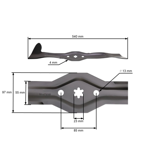 Mähmesser 54 cm (21") für Husqvarna Partner McCulloch Poulan Jonsered Craftsman Gartentraktoren (OEM 532168721 532180584 532175451)