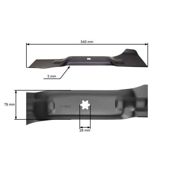 Mähmesser 54 cm (21") links für Gartentraktoren MTD Efco Oleo-Mac Cub Cadet Bolens Gutbrod Motec Yardman Fleurelle (OEM 742-04081 742-04025A 742-04025 742-0671)