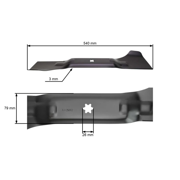 Mähmesser 54 cm (21") links für Gartentraktoren MTD Efco Oleo-Mac Cub Cadet Bolens Gutbrod Motec Yardman Fleurelle (OEM 742-04081 742-04025A 742-04025 742-0671)