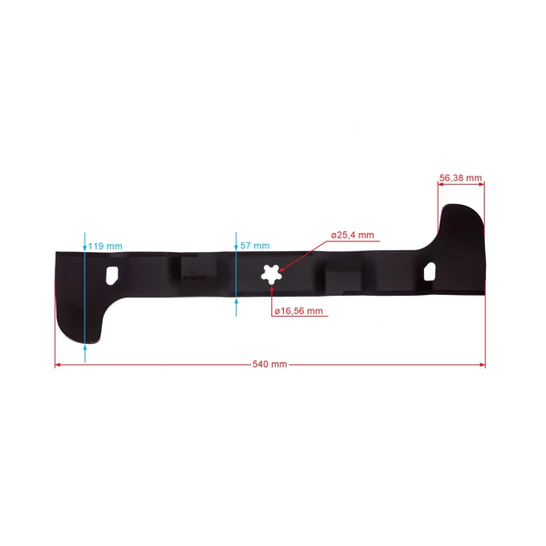 Mähmesser 54 cm (21") links für Husqvarna Jonsered Partner McCulloch Poulan Gartentraktoren (OEM 581517901)