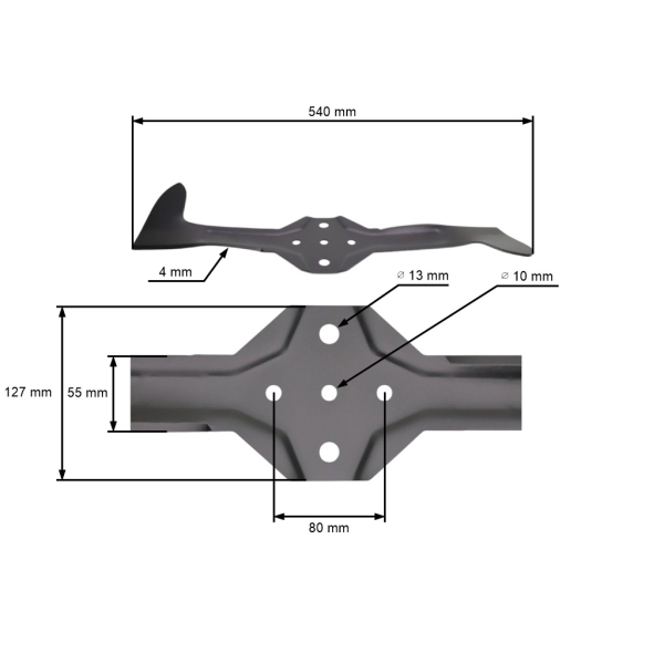 Mähmesser 54 cm (21") Rechts für Husqvarna Jonsered Partner McCulloch Poulan Craftsman Gartentraktoren (OEM 532180425)